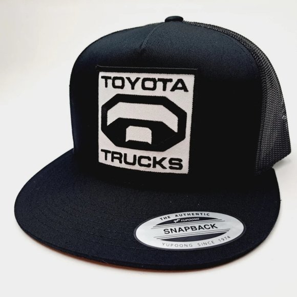Other - Yupoong Toyota Trucks Embroidered Patch Flat Bill Trucker Mesh Snapback Cap Blk